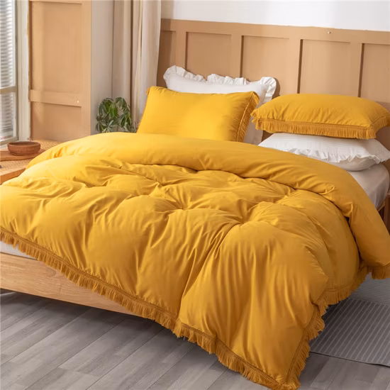 Home Hotel Biancheria da letto e piumino in 4 pezzi in microfibra spazzolata morbida e traspirante Trapunta in tessuto poliestere caldo piumino in cotone